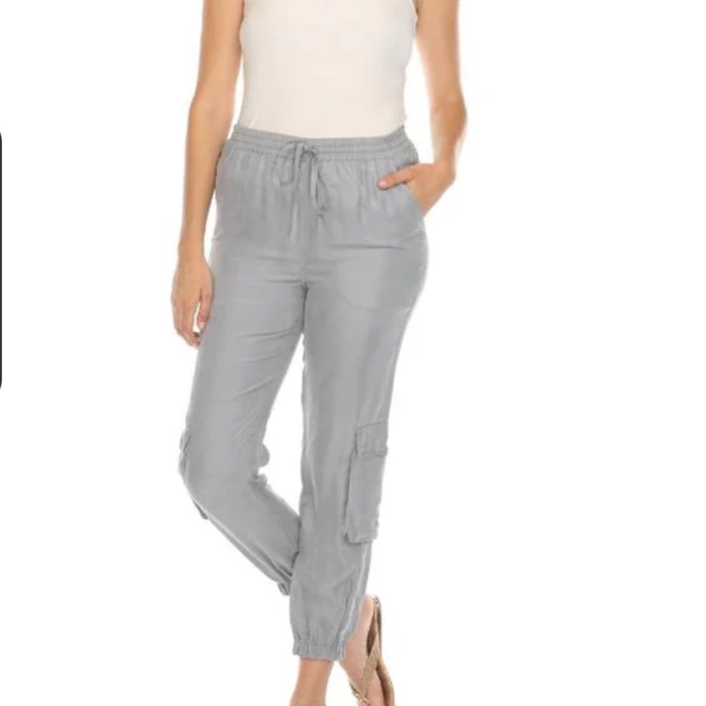 Johnny Was Grey Alice Cargo Jogger Pants Sz 4 #A3